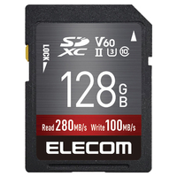 エレコム UHS-II SDXCメモリカード(128GB) ブラック MFFS128GU23V6R