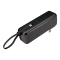 ラスタバナナ PD20W対応 TYPE-C1ポート TYPE-C直付ACモバイルバッテリー 5000MAH 10CM CALON チャコールグレー RLI050AC20W01CGRY
