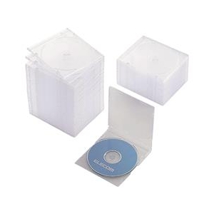 エレコム Blu-ray/DVD/CDケース(スリム/PS/1枚収納) 50パック CCD-JSCS50シリーズ クリア CCD-JSCS50CR-イメージ1