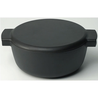 ヘスチアサプライ ovject 鋳物 琺瑯 両手鍋 深型 マットブラック FC44381