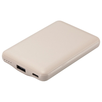 エレコム &me 薄型コンパクトモバイルバッテリー(5000mAh/3A/C×1+A×1) グレージュ DE-C45-5000GB