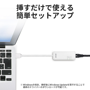 バッファロー Giga対応 Type-A USB3．2(Gen1)用LANアダプター ホワイト LUA5-U3-AGTE-WH-イメージ4