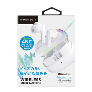 PGA アクティブノイズキャンセリング搭載 完全ワイヤレスイヤホン ホワイト PGBTE19TW2WH-イメージ2