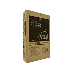Forestway ゴミ袋(ティッシュBOXタイプ)黒 90L 100枚 F840033-イメージ1