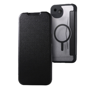 エレコム AQUOS wish6用 ハイブリッドケース フラップ付 極限 MAGKEEP ブラック PM-S261MAGFPKBK-イメージ2