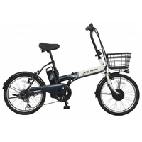 PELTECH 20型折り畳み電動アシスト自転車 外装6段 ホワイト×ブラック TDN-208L-W-8AH