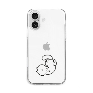 AKAN AK27019I16 iPhone 16用ソフトクリアケース 猫ちゃんは