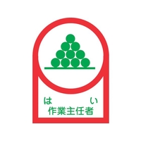 日本緑十字社 緑十字/ヘルメット用ステッカー はい作業主任者 35×25mm 10枚組 FC565EW-8151385