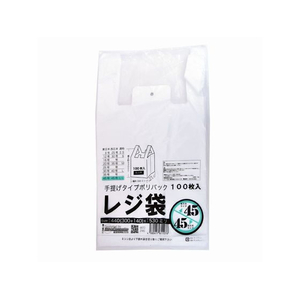 紺屋商事 レジ袋乳白東45西45号 100枚 FCE136U-00722145-イメージ1