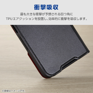 エレコム AQUOS wish6用 手帳型ケース 極限 薄型 磁石付 耐衝撃 ブラック PM-S261PLFU3KBK-イメージ3