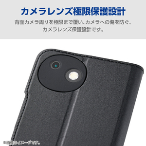 エレコム AQUOS wish6用 手帳型ケース 極限 薄型 磁石付 耐衝撃 ブラック PM-S261PLFU3KBK-イメージ4