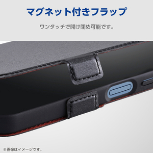 エレコム AQUOS wish6用 手帳型ケース 極限 薄型 磁石付 耐衝撃 ブラック PM-S261PLFU3KBK-イメージ8