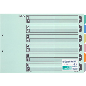 コクヨ カラー仕切カード(ファイル用) A3ヨコ 6山 2穴 10組 F890911-ｼｷ-113-イメージ1
