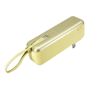 ラスタバナナ PD20W対応 TYPE-C1ポート TYPE-C直付ACモバイルバッテリー 5000MAH 10CM CALON ライトイエロー RLI050AC20W01LY-イメージ1