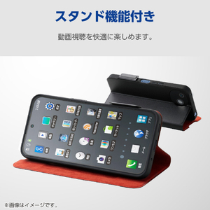エレコム AQUOS wish6用 手帳型ケース 極限 薄型 磁石付 ブラック PM-S261PLFUKBK-イメージ7