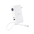 エレコム AC充電器・USB Type-Cケーブル一体モバイルバッテリー(10000mAh) ホワイト DE-AC16-10000WH