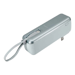 ラスタバナナ PD20W対応 TYPE-C1ポート TYPE-C直付ACモバイルバッテリー 5000MAH 10CM CALON スモーキーブルー RLI050AC20W01SBL-イメージ1