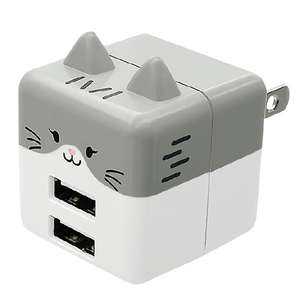 ラスタバナナ USB2ポート モバにゃー AC充電器 計2．4A ミソニ RAC2A2A02MSN-イメージ1