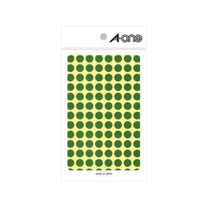 エーワン カラーラベル9mm丸 緑 F864752-07003-イメージ1