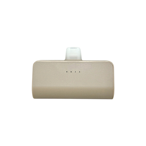クオリティトラストジャパン Type-Cコネクタ ダイレクトモバイルバッテリー(5000mAh) ベージュ QTC-0506BG-イメージ1