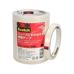 3M スコッチ スムーズに引き出せる透明テープ 幅12mm×長さ35m 10巻 FCF967T-600-3-1235-10P-イメージ1