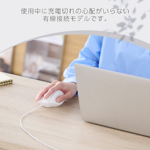 エレコム SHELLPHA USB有線マウス[3ボタン/Mサイズ] ホワイト M-SH10UBSKWH-イメージ5