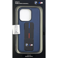 BMW iPhone 15 Pro用グリップスタンドケース ネイビー BMHCP15LGSPBIV