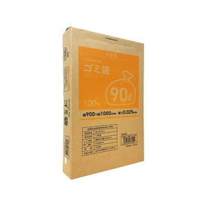 Forestway ゴミ袋(ティッシュBOXタイプ)半透明 90L 100枚 1箱 F840036-イメージ1