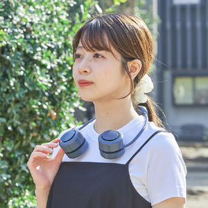 Life on Products ペルチェ冷却機能コンパクトネックファン アッシュグレー LCAF027-AG-イメージ2