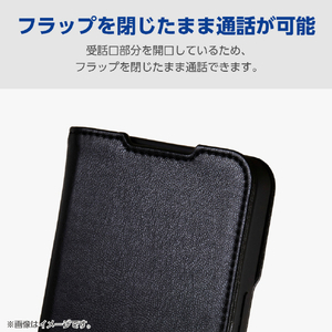 エレコム AQUOS wish6用 手帳型ケース 極限 磁石付 耐衝撃 ハンドストラップ付 ブラック PM-S261PLFY4KBK-イメージ5