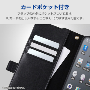 エレコム AQUOS wish6用 手帳型ケース 極限 磁石付 耐衝撃 ハンドストラップ付 ブラック PM-S261PLFY4KBK-イメージ6