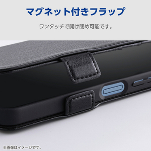 エレコム AQUOS wish6用 手帳型ケース 極限 磁石付 耐衝撃 ハンドストラップ付 ブラック PM-S261PLFY4KBK-イメージ8