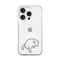 AKAN iPhone 16 Pro用ソフトクリアケース 猫ちゃんはグルーミング中 AK27022I16PR