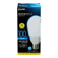 エルパ 100W形 E26口金 電球形蛍光灯 3波長形昼光色 21W電球タイプ 1個入り EFA25ED21A101
