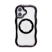 Hamee iPhone17用 クリアケース IFACE BEBLING WAVE MAGSYNQ ブラック 41-190221
