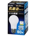 エルパ 60W形・E26口金 シリカ電球 ホワイト 長寿命タイプ 1個入り LW100V57W-W