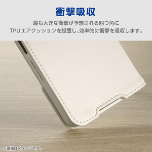 エレコム AQUOS wish6用 手帳型ケース 極限 磁石付 耐衝撃 ハンドストラップ付 グレージュ PM-S261PLFY4KGB-イメージ3