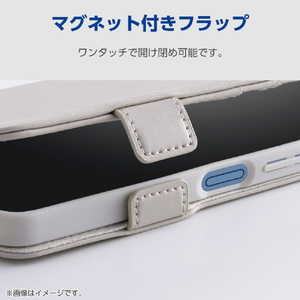 エレコム AQUOS wish6用 手帳型ケース 極限 磁石付 耐衝撃 ハンドストラップ付 グレージュ PM-S261PLFY4KGB-イメージ8