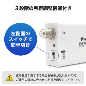 ホーリック アンテナブースター 室内・地デジ専用 ABS ABT-023W-イメージ5