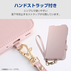 エレコム AQUOS wish6用 手帳型ケース 極限 磁石付 耐衝撃 ハンドストラップ付 ペールピンク PM-S261PLFY4KPN-イメージ4