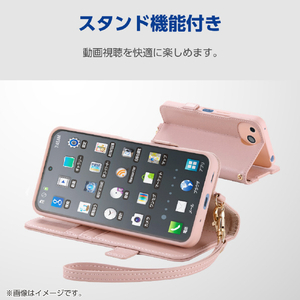 エレコム AQUOS wish6用 手帳型ケース 極限 磁石付 耐衝撃 ハンドストラップ付 ペールピンク PM-S261PLFY4KPN-イメージ7