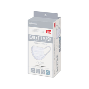 アイリスオーヤマ DAILYFITMASK ふつう 30枚入 ホワイト FCJ482L-PN-DC30MW-イメージ1