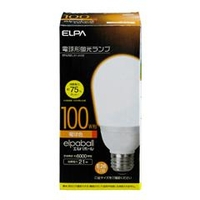 エルパ 100W形 E26口金 電球形蛍光灯 3波長形電球色 21W電球タイプ 1個入り EFA25EL21A102