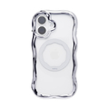 Hamee iPhone17用 クリアケース IFACE BEBLING WAVE MAGSYNQ シルバー 41-190238
