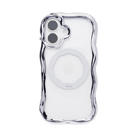 Hamee iPhone17用 クリアケース IFACE BEBLING WAVE MAGSYNQ シルバー 41-190238