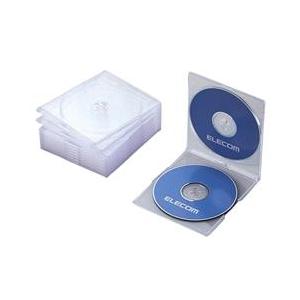 エレコム Blu-ray/DVD/CDケース(スリム/PS/2枚収納) 10パック CCD-JSCSW10シリーズ クリア CCD-JSCSW10CR-イメージ1