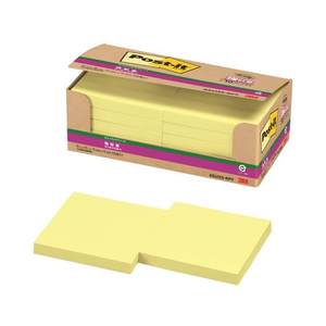 3M ポスト・イット ノート 再生紙 強粘着 エコノパック 75×75mm イエロー 10冊 F891368-6541SS-RPY-イメージ2
