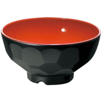 国際化工 亀甲椀 小 黒内朱 B33 B／R メラミン FC321LD-1445140