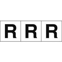 トラスコ中山 TRUSCO アルファベットステッカー 50×50 「R」 白地／黒文字 3枚 3枚粘着シール5050英字｢R｣ FC926FY-4389468