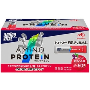 味の素 アミノバイタル アミノプロテイン カシス味 パウチ 4.3g×60本入 FCM2184-イメージ1